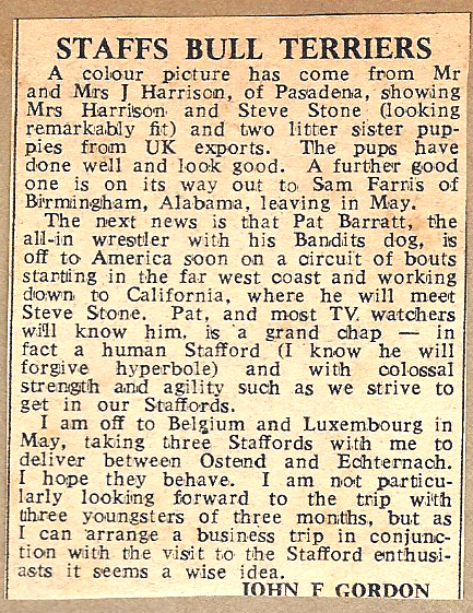 John F. Gordon article with news from California to Belgium.